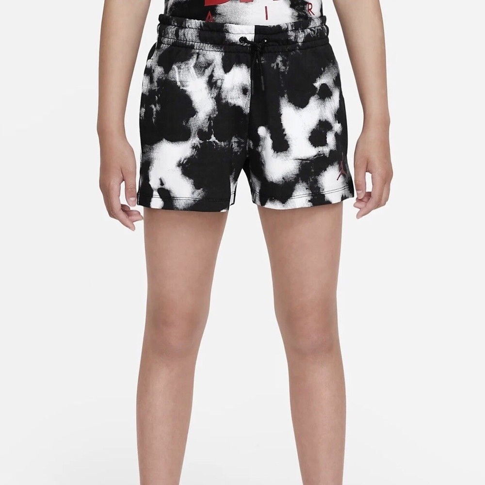 Girls Air Jordan Tie Dye Shorts Girls Brand New Black White NWT